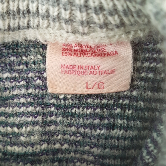 Vinatge Italian Grandpa Wool Blend Sweater • Large - Picture 8 of 12